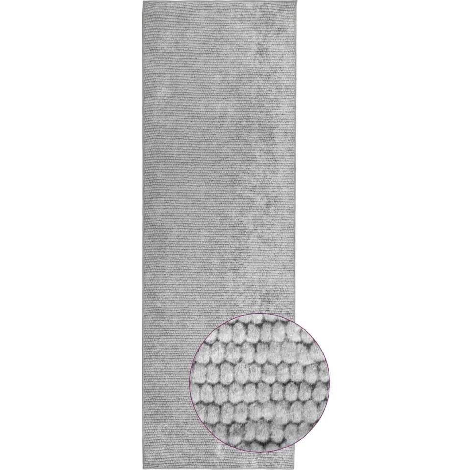 vidaXL Vloerkleed Grijs 50 x 150 cm 100% Polyester 3 mm Wasbaar, foto 3