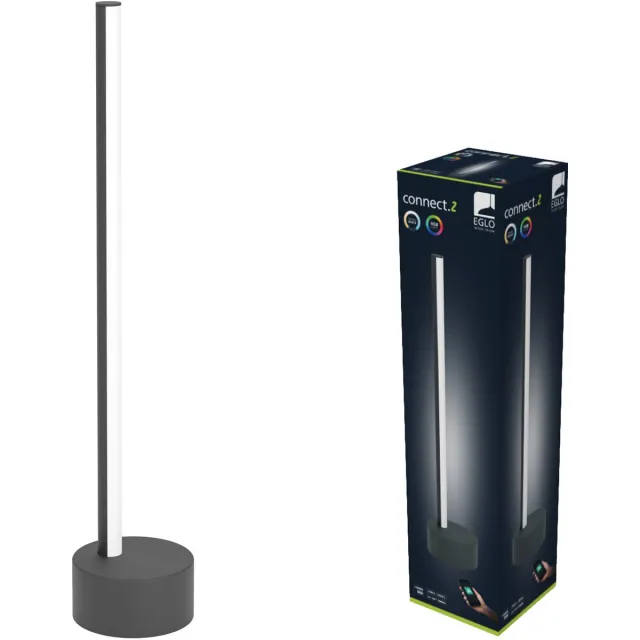 EGLO Flatron-Z Tafellamp - 44,8 cm - Zwart - Instelbaar RGB & wit licht - Dimbaar - Zigbee