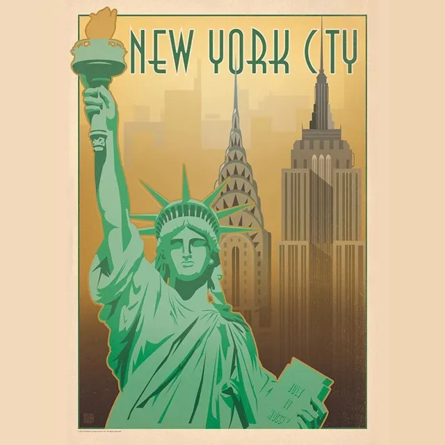 Wikiprints Vintage poster - New York City - USA - Wandposter 60 x 40 cm