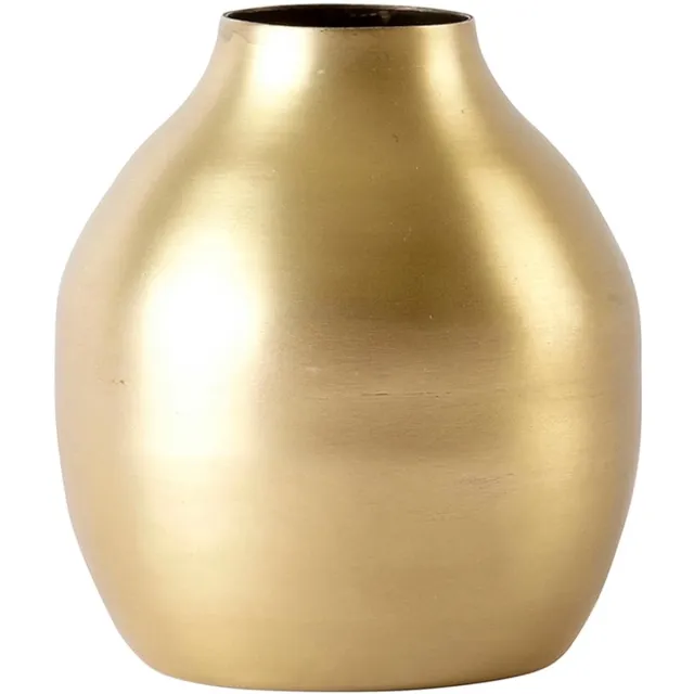 Ibenzoa Metaal Vaas met Afgeronde Vorm, Messing, 10 cm Hoogte – Stijlvol Decoratie Accessoire goud