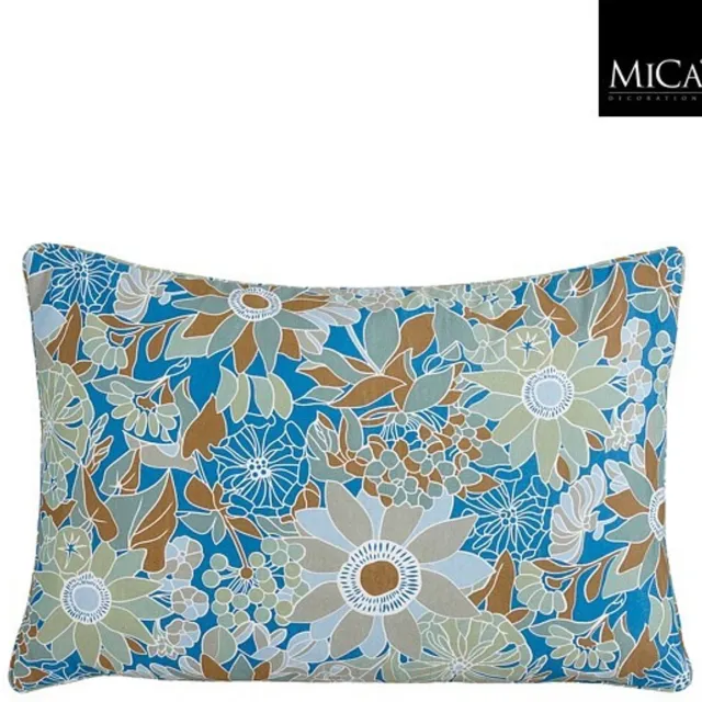 Mica Decorations Fleur Lendekussen - 60 x 40 x 10cm - Blauw