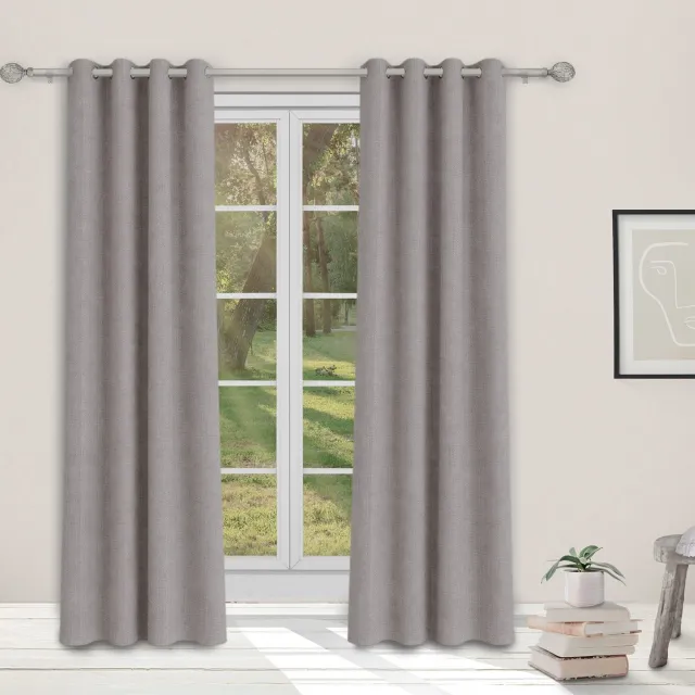 home style Gregor Kant-en-Klaar Gordijn Grijs – 140x250 cm – Thermisch & Lichtdoorlatend – Met Ringen voor Roede – 100% Polyester 210 g/m² – Per Stuk
