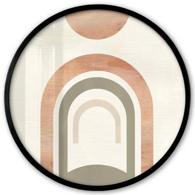 FrameYourWall Poster in lijst Rond - Fotolijst 40x40 cm - Posters - Design - Roze - Abstract - Ronde posterlijst zwart - Decoratie - Wanddecoratie woonkamer - Muurdecoratie slaapkamer Multicolor