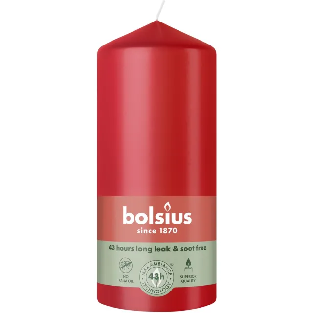 Bolsius Stompkaars 130/68 Delicate Red (1 stuk) Rood