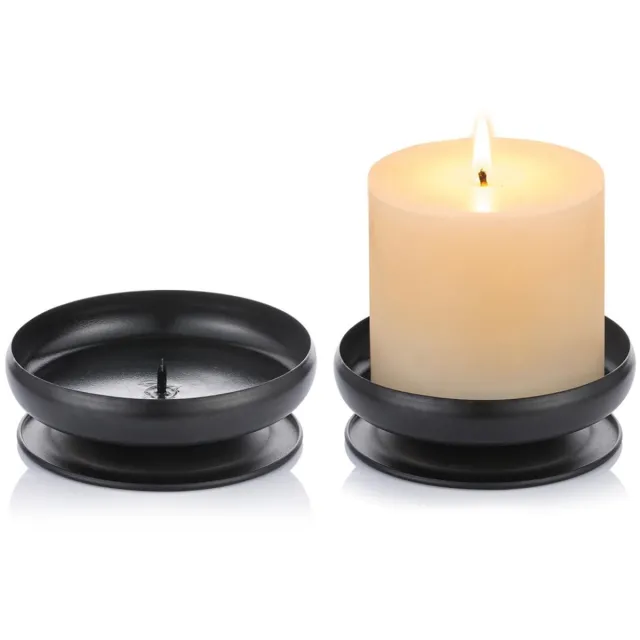 SWGOTA 2 stuks - Kandelaars - Metalen kandelaars - Taps toelopende kandelaars - Geschikt voor bruiloftsarrangementen en het plaatsen van kaarsen - Kan worden gebruikt als voetstuk - Elegante decoratieve stukken - Kolomvormig - Zwart