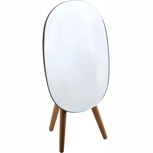 spirella Houten Make Up Spiegel – Opvouwbare Spiegel voor Badkamer of Slaapkamer – 14 x 2,8 x 19 cm Wit