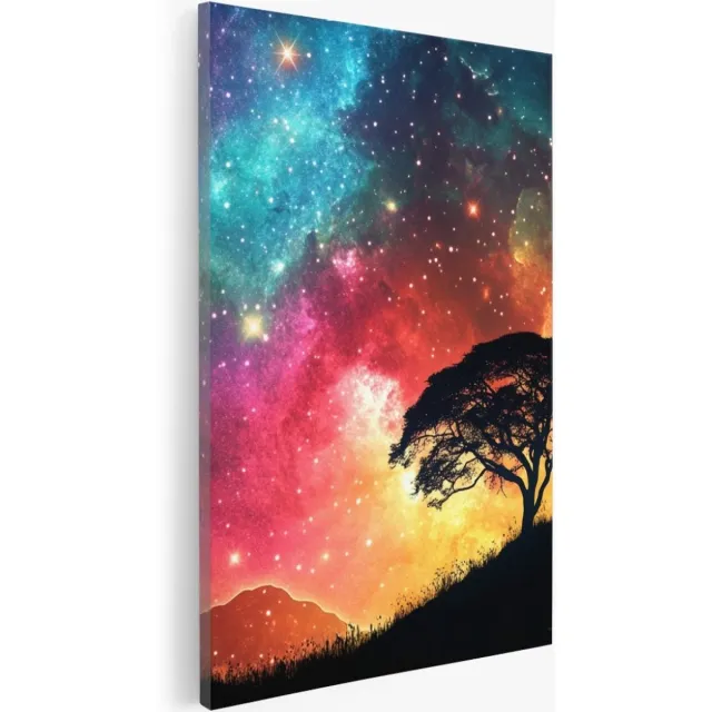 Saammp Canvas Schilderij - Natuur - Eekhoorn op stronk - landschap - 30x45 - Foto op canvas - Wanddecoratie - Muurdecoratie Woonkamer - Slaapkamer decoratie - Canvas Print Multicolor