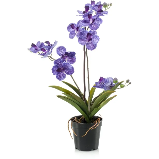 Emerald Kunstplant Vanda in pot paars 60cm - Kunstplant voor binnen