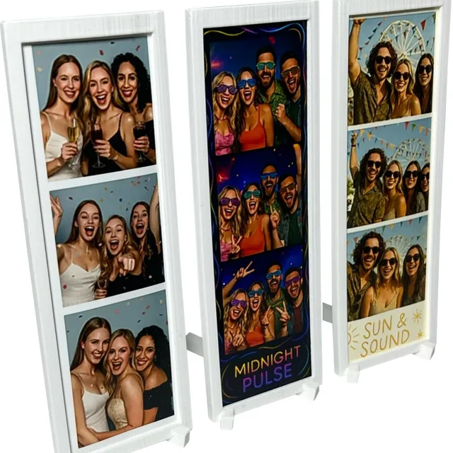Nillie Fotostriphouder - Wit - 3 Stuks - Fotohouder - Fotolijst - Fotolijstje - Fotostandaard - 5 x 15