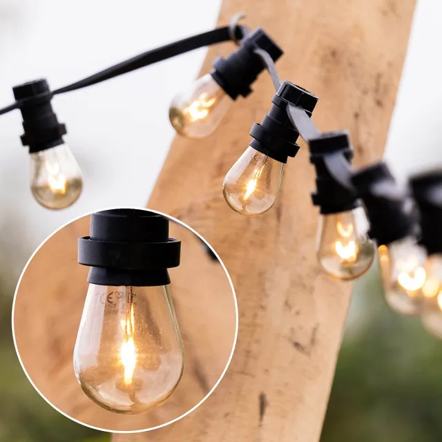 LumenXL Prikkabel set met 1 watt, dimbare U-vorm LED filament lampen
