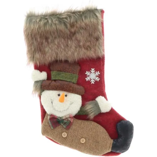 Unique Living Stocking Vidar 23x46cm Kerstsok red snowman