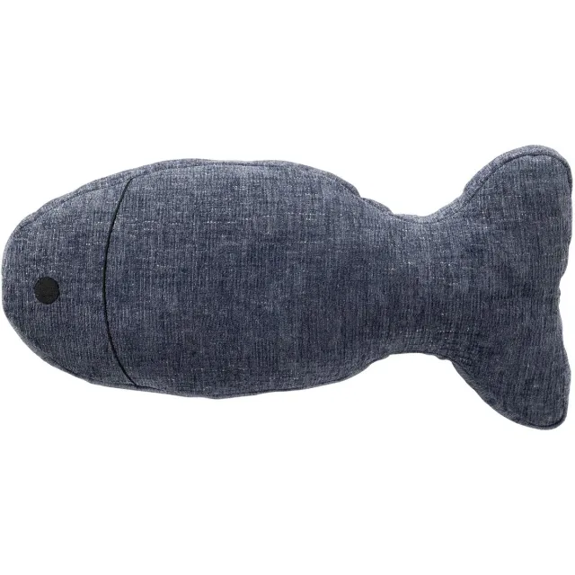 Dutch Decor FISH - sierkussen 45x22x4 cm - vis - Indian Teal - blauw