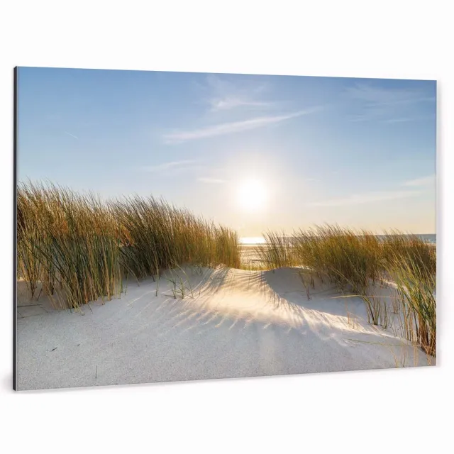 XXL Direct Fotoprint op aluminium - Zonsopgang Zeeuwse duinen - 45x30 | Superhoge printkwaliteit afdruk | Extra stevig 4 mm Alupanel-Blauwbond | Voorzien van een matte afwerking | Inclusief UV-coating | Geschikt voor binnen én buiten Meerkleurig
