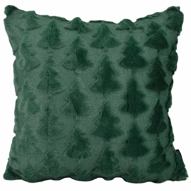 NOVÉE Sierkussen Furry XMAS Tree Groen | 45 x 45 cm | Polyester groen 45x45