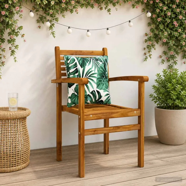 vidaXL Rugkussen PUTTEN 4 st 100% Polyester Bladpatroon Groen