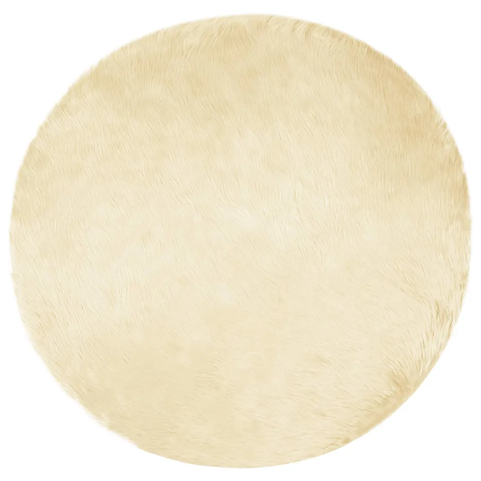 vidaXL Tapijt van imitatie TAFALLA Crèmekleurig Ø 200 cm Polyester