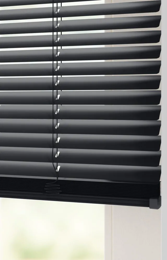 HEMA Jaloezie Aluminium Zijdeglans 25mm Zwart (zwart)