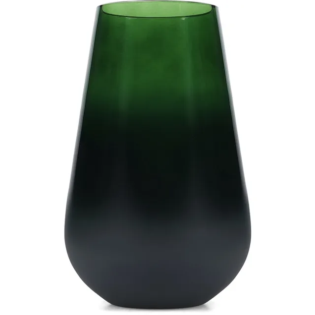 Fameilleur vaas 15,5xH25cm mosgroen Ember - glazen decoratieve bloemenvaas, voor bloemen, takken en droogbloemen, woondecoratie voor modern interieur, mooi als cadeau