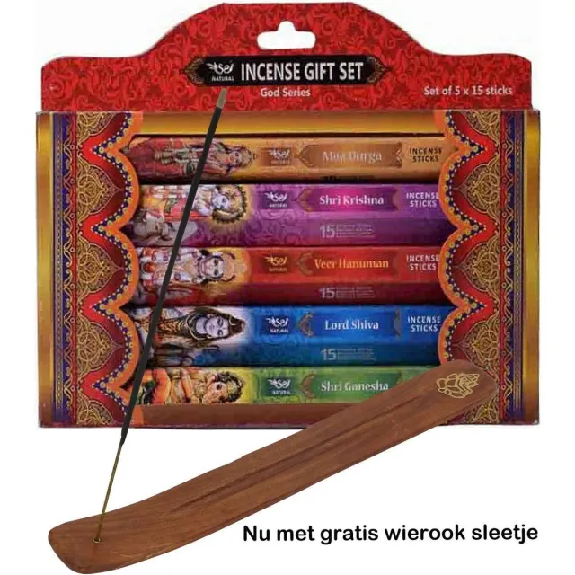 Arowell Wierook geurenset Hindoegoden - 25 cm - incl. wierookplankje