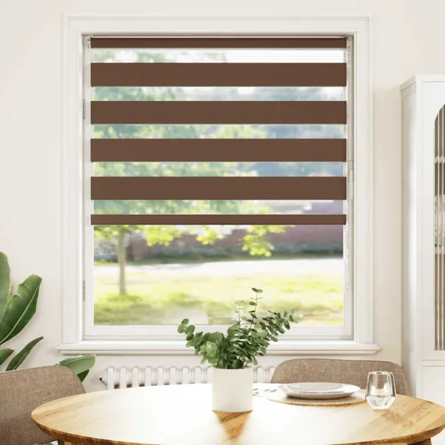 vidaXL Zebra rolgordijn 115x150 cm stofbreedte 110,9cm polyester bruin