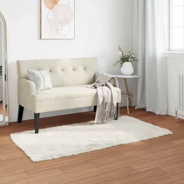 vidaXL Tapijt van imitatie TAFALLA Wit 80 x 150 cm Polyester, foto 2