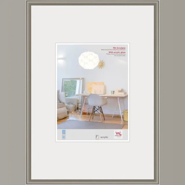 Walther New Lifestyle - Kunststof lijst - Fotoformaat 42x59.4 cm (DIN A2) - Staal