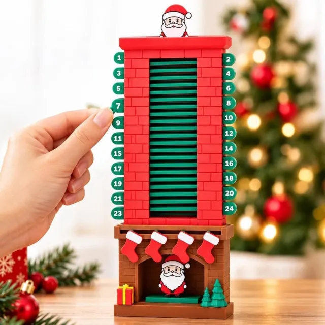 KZQ 24-Daagse Kerstman Aftelkalender Voor Op Het Bureau - Feestelijke Decoratie Voor De Decembermaand rood