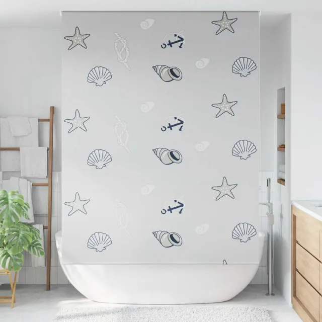 vidaXL Doucherolgordijn 150x240 cm stofbreedte 146 cm grijs