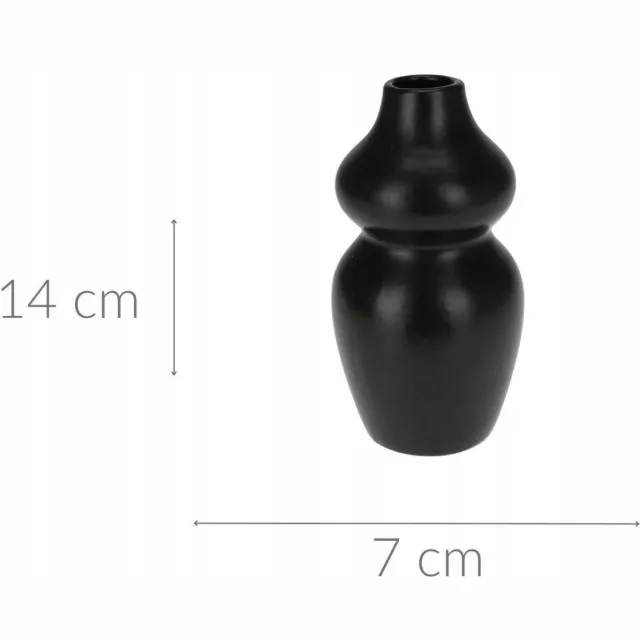 Home & Styling Collection Keramieken Decoratieve Vaas - Zwart, 14 cm Hoog