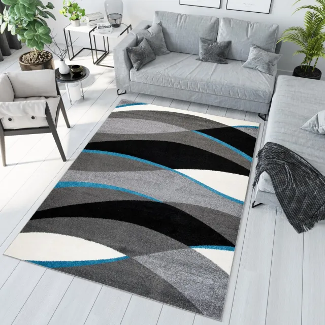 Tapiso Jawa Vloerkleed Grijs Modern Woonkamer Tapijt Grijs Blauw 4