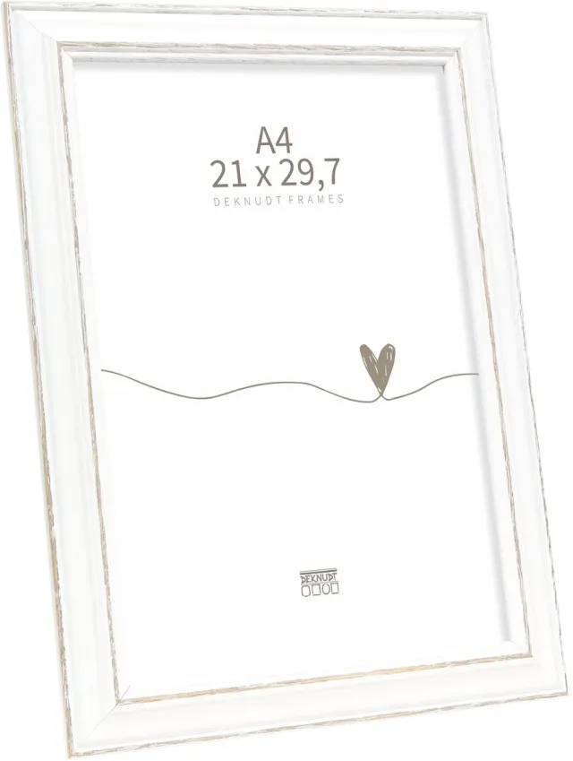 Deknudt Frames fotolijst S221H3 - wit met bruin accent - 21x29,7cm