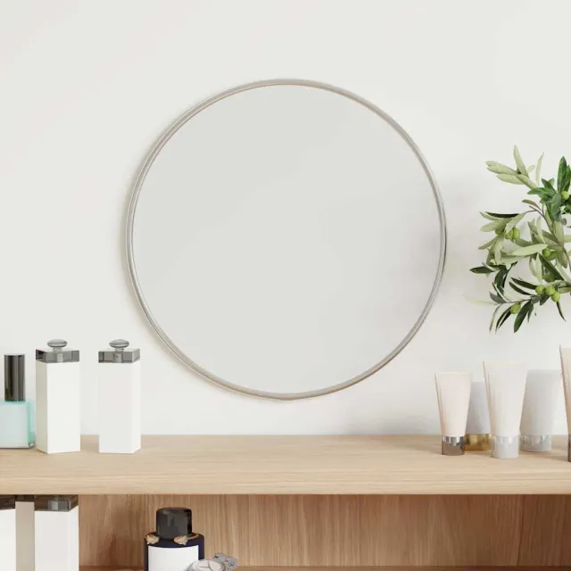 vidaXL Wandspiegel rond Ø30 cm zilverkleurig