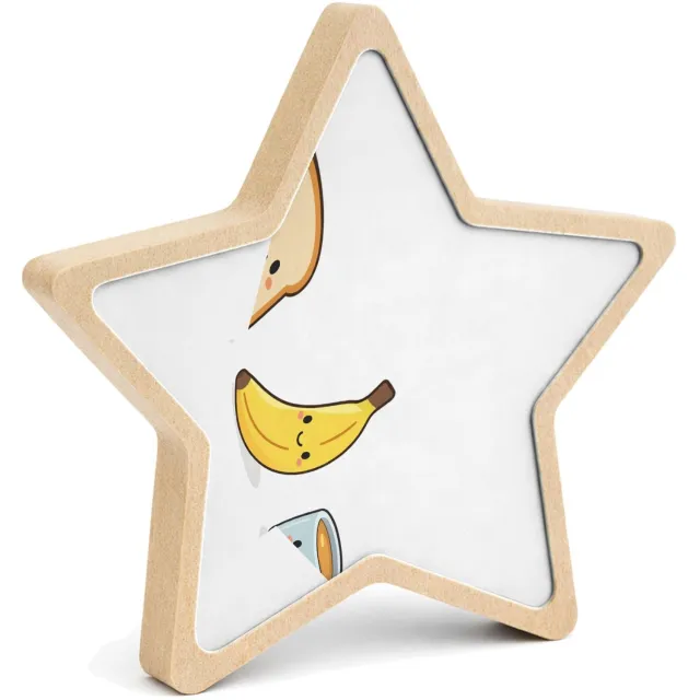 Mr Cadeautjes MDF fotolijst ster 14 x 13,5 - design Rustige ontbijtprint met een speelse centrale boodschap en d | cadeau Wit