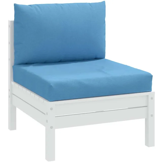 vidaXL Palletkussens 2 st stof gemêleerd blauw