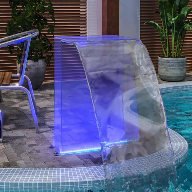 vidaXL Zwembadfontein met RGB LED's 51 cm acryl Transparent