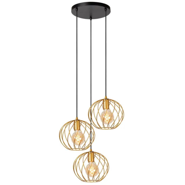Lucide DANZA - Hanglamp - Ø50 cm - 3xE27 - Mat Goud / Messing