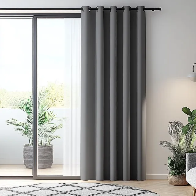 Unyqoos Extra brede isolerende gordijn als stijlvolle ruimteverdeler in grijze tint 244x254 cm Lichtgrijs