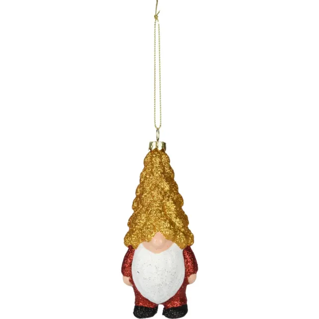 Home & Styling Home and Styling kersthanger gnome - kunststof - 12,5 cm Goudkleurig