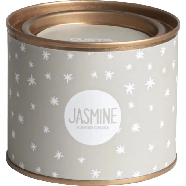Gusta Geurkaars - Jasmine - Jasmijn - ø7,5x6cm - in blik Koper