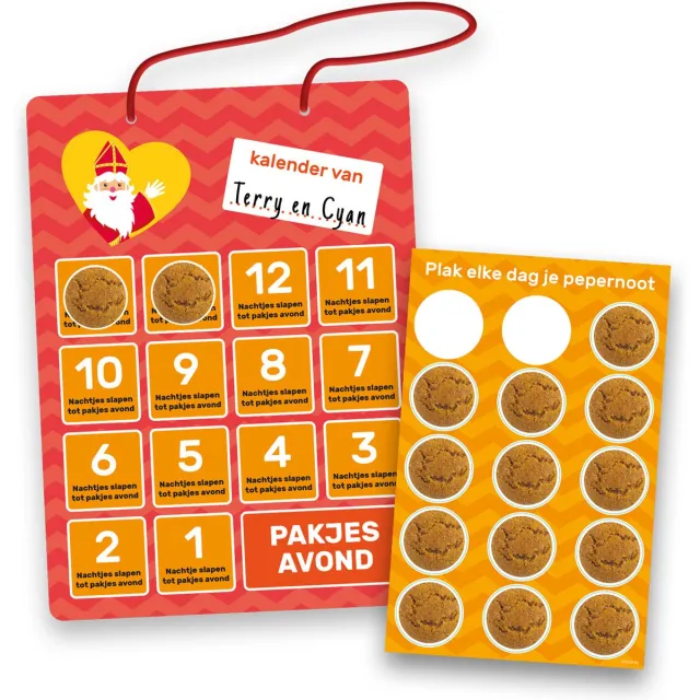 Sinterklaas Folat Aftelkalender Sinterklaas 27 X 35 Cm Papier Rood/oranje