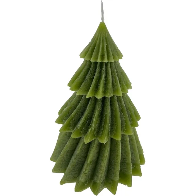 Home Society Kerstboomkaars - Groen - Taupe - L - 17 x 13 x 13