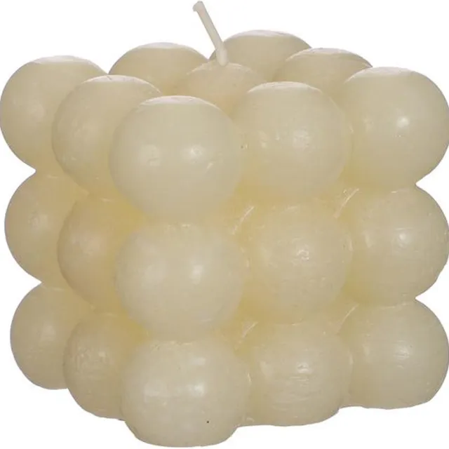 Ideas 4 Seasons Kaars Bubble Creme 8x8x8 Cm Naturel