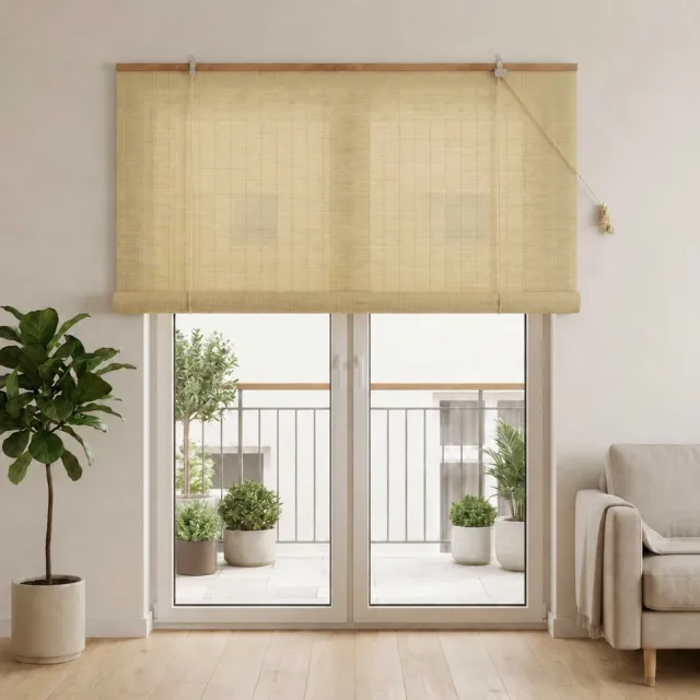 vidaXL Rolgordijn Naturel 130 x 220 cm Bamboe Bruin