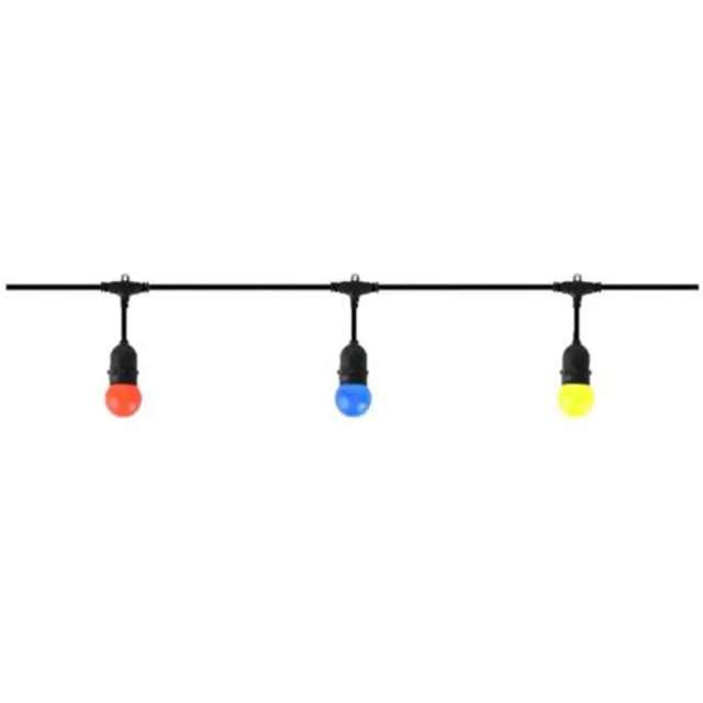 Qualu Prikkabel - Lichtsnoer - E27 Fitting - 10 Lampen - 10 Meter - 1500W - Zwart