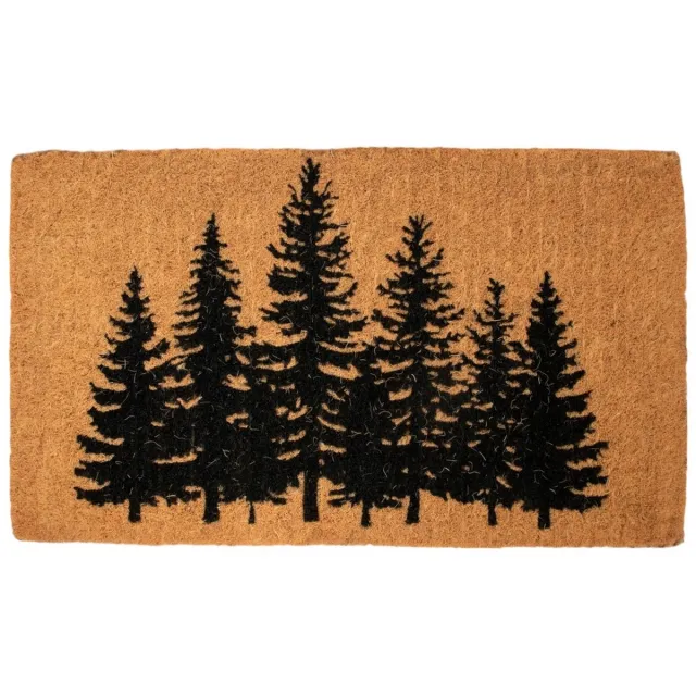 Mars & More Deurmat Kokos handgeweven dennenbomen 75cm Multi