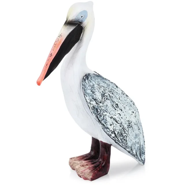 vilde Tuinbeeld Reiger 20,5x10,5x28,5 cm - Tuinkabouter - Kabouter - Decoratie - voor Buiten - Tuinbeeldje wit