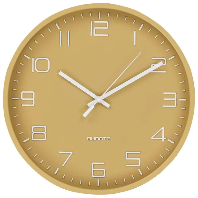 Nest of Nora Wandklok stil uurwerk 30 cm - Ocher Okergeel