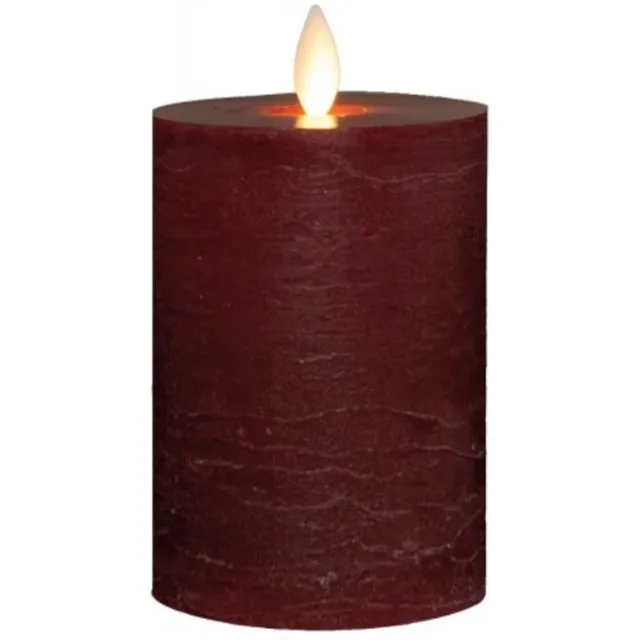 Annas Collection Stompkaars rustiek wax bewegende vlam 10x7,5 cm bordeaux Anna's Col... onbekend