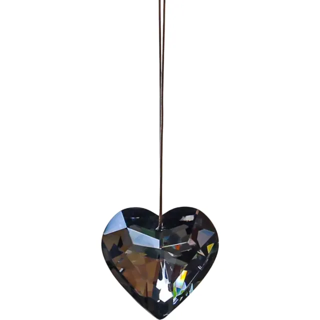 rimmo 45 mm Hartvormig Kristallen Prisma Hanger – Zonnevanger, Regenboogmaker, Kristallen Windgong, Raamhanger, Suncatcher, Glas Prisma voor Knutselen & Woondecoratie - Zwart