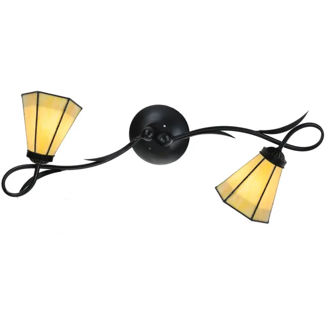 Coloured by Art Tiffany Wandlamp / Plafonnière Lovely Narcissus 2 - Art Deco Trade Geel